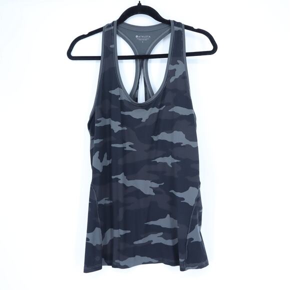 Athleta Tops - ATHLETA Limitless Camo Keyhole Tank Top Black Racerback Active Women's L